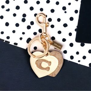 Coach Heart Key Ring NWT